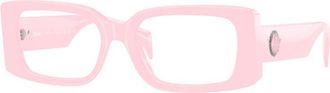 Versace Eyeglasses Rectangle Full Rim, Pink Frame And Clear Demo Lenses Lens Ve3362U5485