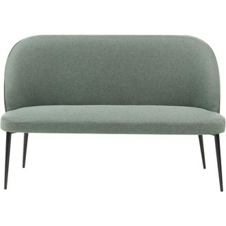 Beliani Sofá de cocina 2 plazas banco patas de metal negras tapicería poliéster verde claro Osby