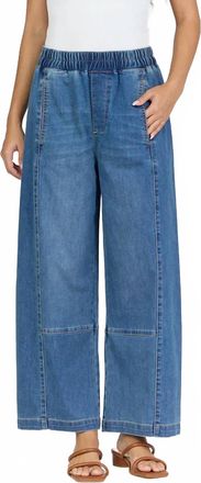 Dear John Denim Della Cropped Barrel Jeans In Tsunami