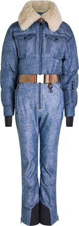 Moncler Denim-print Padded Shell ski Suit - Blue - XS (UK 8 / XS)