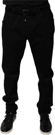 Dolce & Gabbana Zwarte Logo Skinny Denim Jeans - Heren - Regular Fit Jeans - Zwart - 3XL - Denim - Jeans