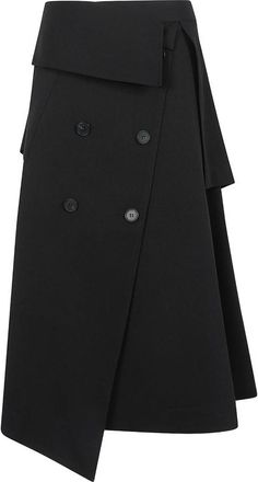R&oacute;he Double-breasted Asymmetric Midi Skirt