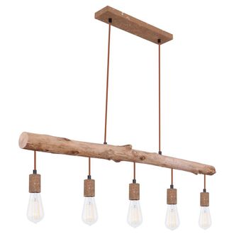 Globo Lighting Lampada A Sospensione Da Soffitto In Stile Vintage Color Ruggine Soggiorno Trave In Legno Lampada A Sospensione Regolabile In Altezza Globo 15327-5n