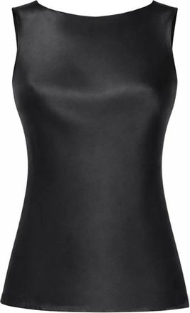Nina Ricci Mouwloze top met boothals - Dames - Tops zonder mouwen - Zwart - XS - Satijn - Tops
