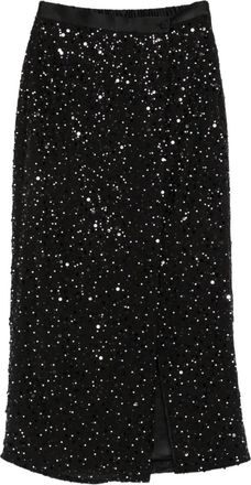 Emporio Armani Midi-rok met pailletten - Zwart