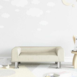 vidaXL Sof&aacute; Para Ni&ntilde;os De Terciopelo Crema 70x45x26,5 Cm Vidaxl