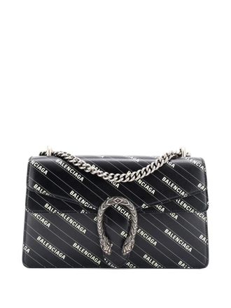 Gucci x Balenciaga The Hacker Project Dionysus Bag Logo Printed Leather Small crossbody bag - Zwart