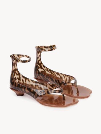 Chlo&eacute; Leopard Print Calf Hair Sandals - Leopard