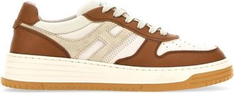 Hogan Glad leren sneakers met su&egrave;de details - Heren - Sneakers - Veelkleurig - 41 EU - Su&egrave;de - Schoenen