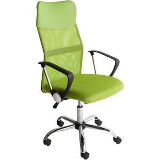 Beliani Beliani - Silla De Oficina Reclinable De Malla Verde Lima Negro Plateado Giratoria Ajustable Design