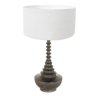 Steinhauer Anne Lighting - L&aacute;mpara De Mesa - Bois - Negro - Madera Lino - &Oslash;