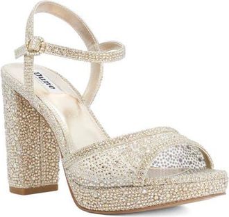 Dune London Mesmerizing Ankle Strap Platform Sandal in Gold at Nordstrom, Size 6.5Us