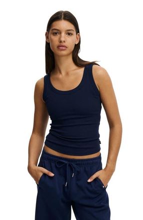 Cotton On Womens Active Rib Tank in Prep Sport Navy at Nordstrom, Size Medium