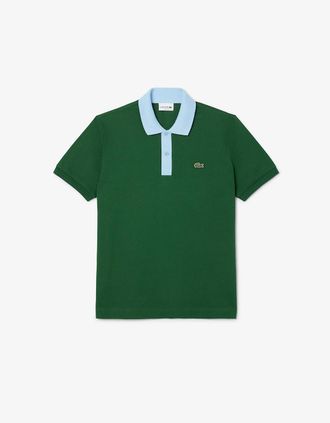 Lacoste Mens Contrast Collar L.12.12 Polo Shirt - Green - Size: 44