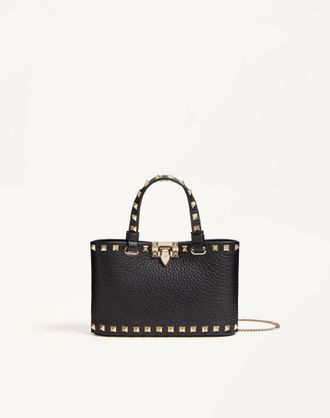 Valentino Garavani Rockstud Mini Shopping Bag In Grainy Calfskin Wo