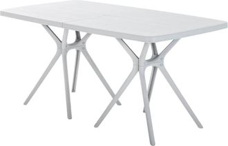 Siediti Fuori e Dentro Mesa rectangular de jardín 158x84 cm de resina reforzada gris