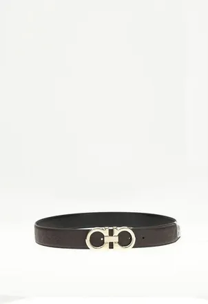 Ferragamo Gancini Leather Belt - Brown