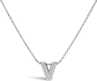 House of Brilliance 10K Gold Diamond Accent A-Z Initial Bubble Pendant Necklace