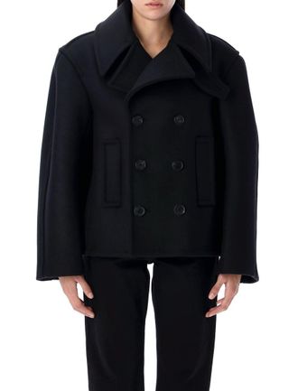 コート SAINT LAURENT wool oversize peacoat Oversized virgin wool peacoat in black - Saint Laurent