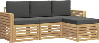 vidaXL Conjunto De Sof&aacute;s De Exterior 4 Uds. Blanco Y Antracita Vidaxl