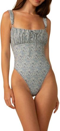 Montce Swim Victoria One-Piece Swimsuit in Blue Petite Fleur at Nordstrom, Size X-Large
