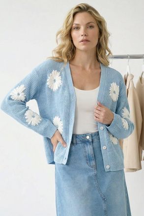 Roman Daisy Detail Knit Cardigan