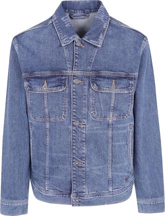Emporio Armani Heren, Jassen, Blauw, Maat: XL Denim