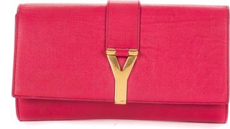 Saint Laurent Pre-owned Womens Ligne Y Clutch - Pink - One Size