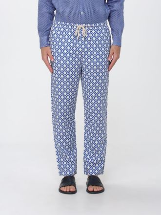 Peninsula Pantaloni in lino a gamba dritta con fantasia etnica e coulisse