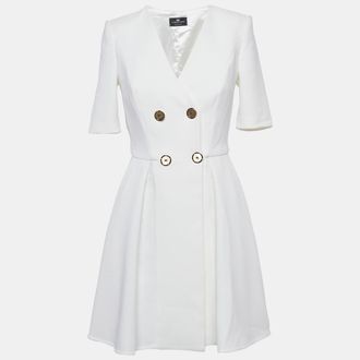 Elisabetta Franchi White Double Breasted Mini Dress