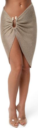 JLUXLABEL Luminous Metallic Sweater Skirt in Gold at Nordstrom, Size Medium