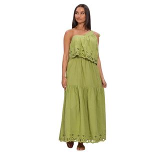 Amaya Amsterdam Solana Maxi Jurk - Dames - Maxi kleedjes - Groen - L - Kleedjes