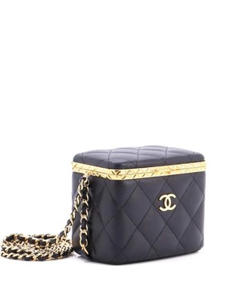 Chanel Lock Frame Vanity Case with Chain Quilted Lambskin Small clutch bag - Nero