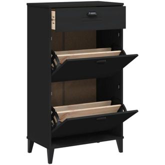 vidaXL Mueble Zapatero Viken Madera De Ingenier&iacute;a Negro Vidaxl