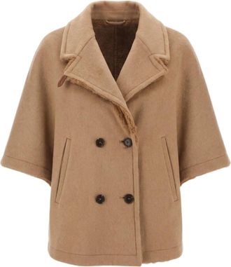 Max Mara Mxamemo - Dames - Ponchos - Beige - ONE Size - Jassen