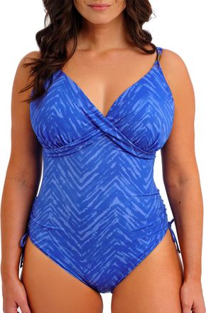 Fantasie Womens Punta Mita Plunge Swimsuit - Blue polyamide - Size 36DD