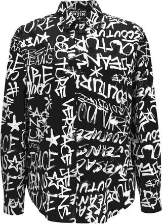 Versace Jeans Couture Overhemden - Heren - Casual Overhemden - Zwart - XL - Overhemden