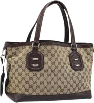 Gucci Pre-owned Handbags, female, Beige, Size: ONE SIZE Pre-owned Vintage Tote Bag