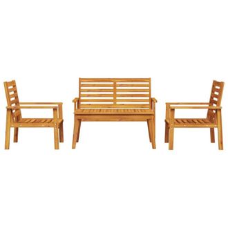 Berkfield Home Beautiful 4 Piece Garden Lounge Set Solid Wood Acacia in Brown