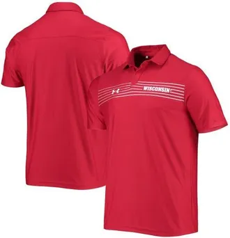 Under Armour Mens Under Armour Red Wisconsin Badgers Sideline Chest Stripe Performance Polo at Nordstrom, Size Large