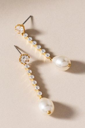 Nadri Crystal Pearl Drop Earrings
