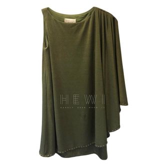 Mikael Aghal One Shoulder Khaki Dress Size S