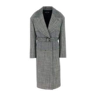 Tom Ford Dames, Mantels, Grijs, Maat: S Wol