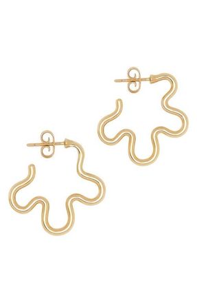 Bea Bongiasca Flower Hoop Earrings in Gold at Nordstrom