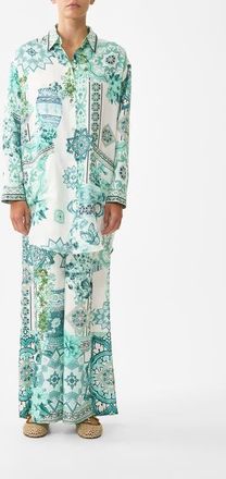 Camilla Shirt Tunic With Pockets in Balearic Beb&eacute; at Nordstrom, Size Xx-Large Short Au