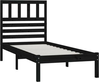 vidaXL Estructura De Cama Madera Maciza De Pino Negro 75x190 Cm Vidaxl