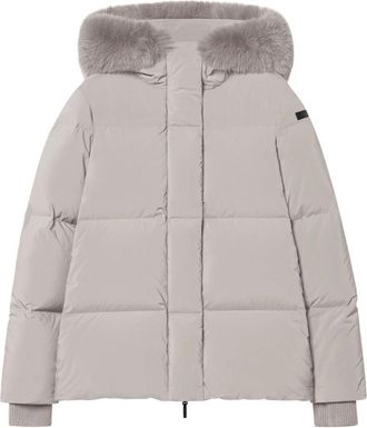 Roberto Ricci Design Fly Tubic 18 Hood Fur Jkt - Dames - Winterjassen - Beige - M - Polyester - Jassen