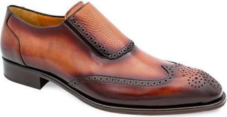 Mezlan Burnished Wingtip Loafer in Cognac Rust at Nordstrom, Size 10.5