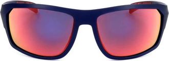 Tommy Hilfiger Sunglasses, male, Blue, Size: ONE SIZE Navy BlueRed Mirror Sunglasses Stylish Accessory