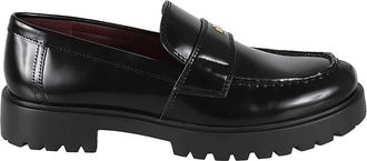 Tory Burch Classic Lug Loafer - Dames - Loafers - Zwart - 38 EU - Leer - Schoenen